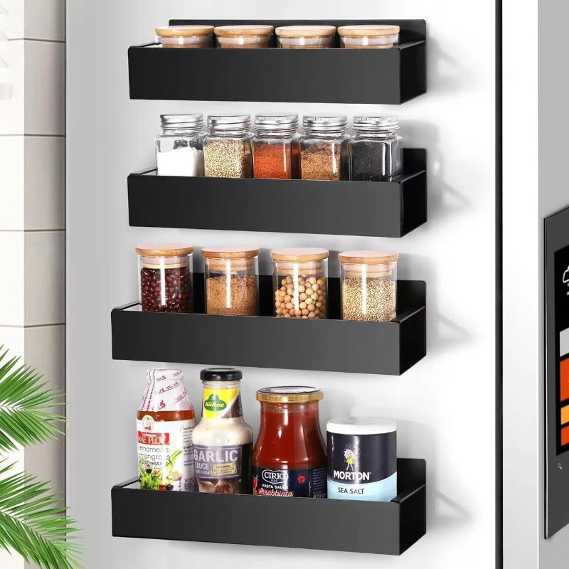 Kitchen Appliances Refrigerators - 2 Pack Black Magnetic Spice Rack