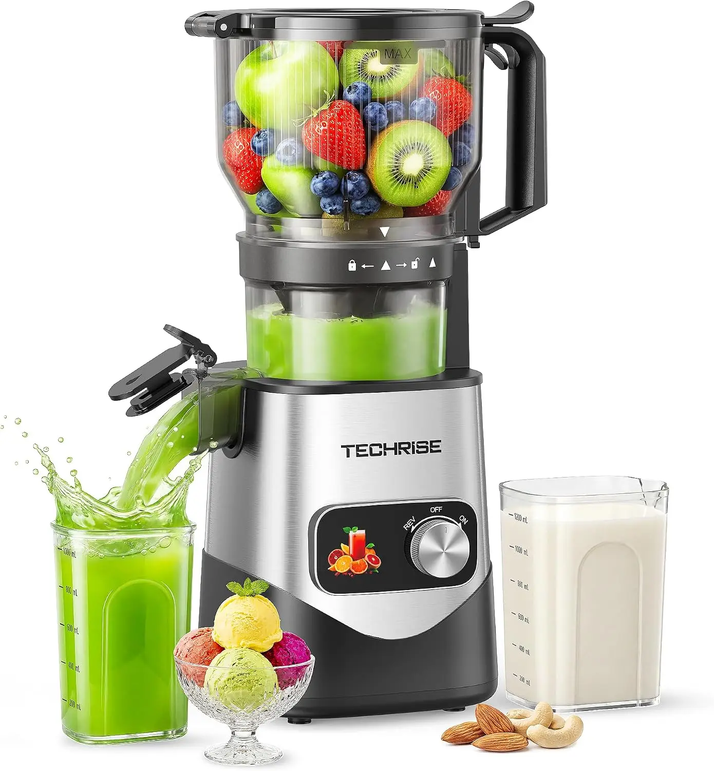 Bestseller3-In-1 Cold Press Ju - Juicer Cold Press Slow 评论和价格