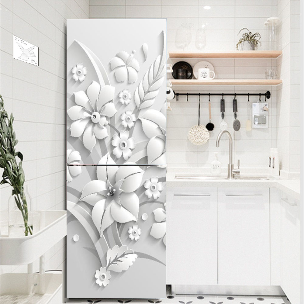 White Flower Refrigerator Deco - Kitchen Appliances Refrigerators 评论和价格